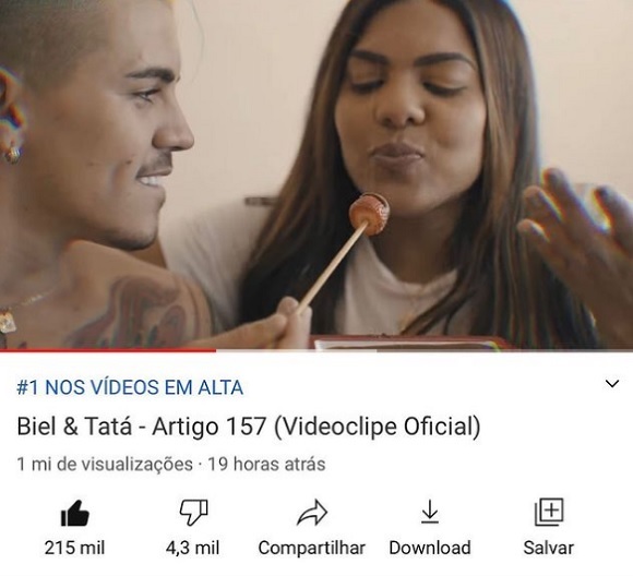 Biel & Tatá: Estréia do videoclipe ''Artigo 157'' ultrapassou 1 Milhão de views