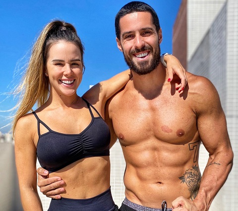 Vivi Amato e Leandro Teixeira casal fitness promovem lives no Instagram