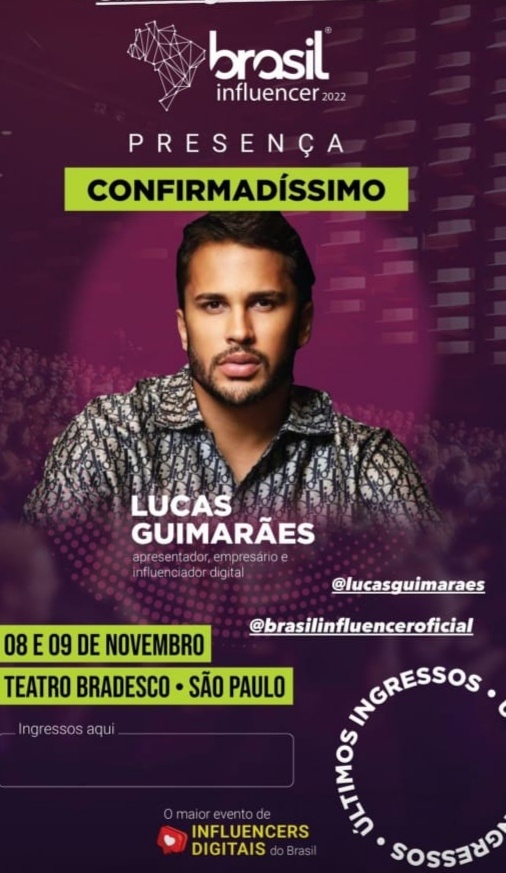 Brasil Influencer, os maiores influenciadores do Brasil dias 08 e 09 de novembro 