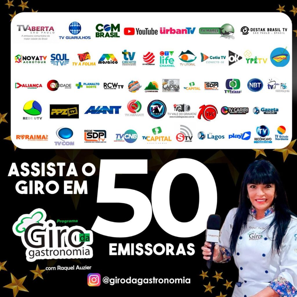 Programa Giro da Gastronomia by Raquel Auzier comemora 14 anos no ar!