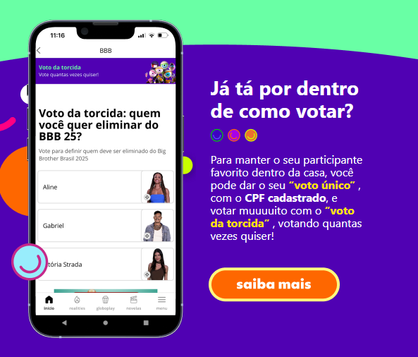 Quem será eliminado do BBB25: Aline, Gabriel ou Vitória?