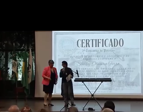Shirley Ferro é premiada com a poesia: Paranaguá minha saudade em evento do Instituto Histórico e Geográfico de Paranaguá
