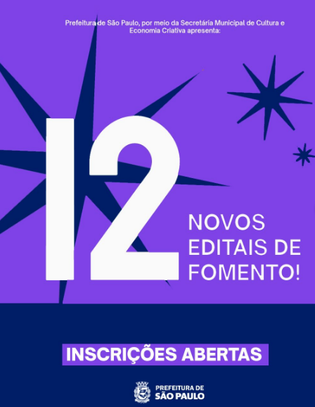 Prefeitura de São Paulo abre inscrições para 12 novos editais de fomento à cultura