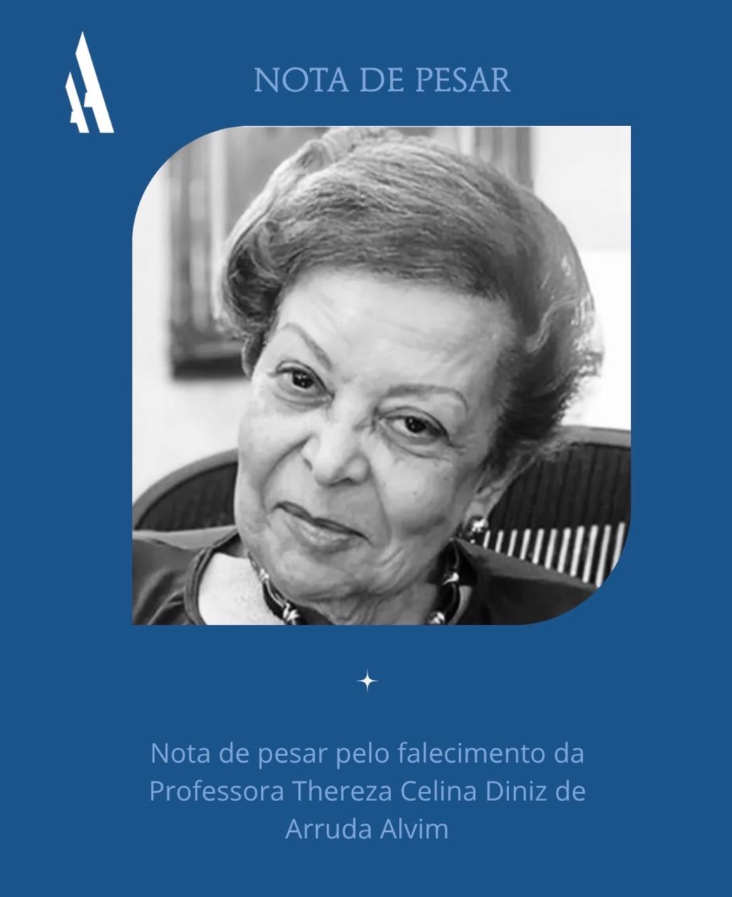 Nota de Pesar | Morre aos 90 anos a jurista e professora Thereza Celina Diniz Arruda Alvim