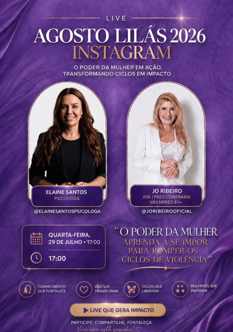 Live especial marca Agosto Lilás com debate sobre o poder da mulher e o enfrentamento à violência