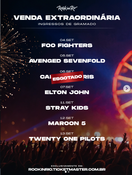 A festa do Rock in Rio 2026 está chegando: Estão ESGOTADOS