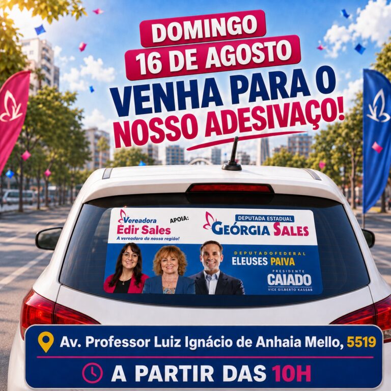 Adesivaço reúne apoiadores de Geórgia Sales e Eleuses Paiva neste domingo em São Paulo