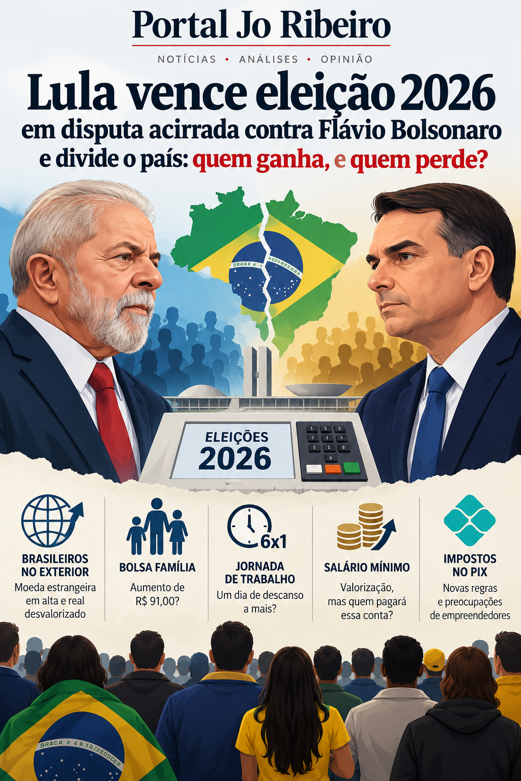 Lula vence eleição de 2026 contra Flávio Bolsonaro e divide o Brasil: afinal, quem ganha e quem perde