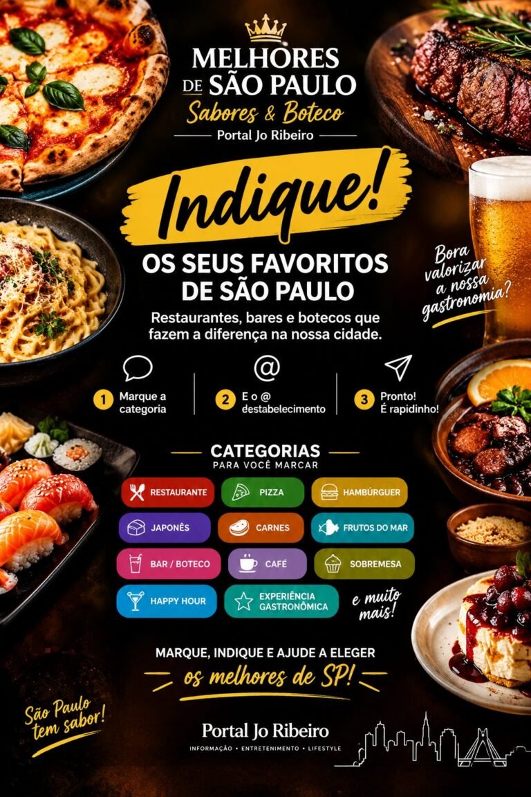 Portal Jo Ribeiro lança “Melhores de São Paulo – Sabores & Boteco”